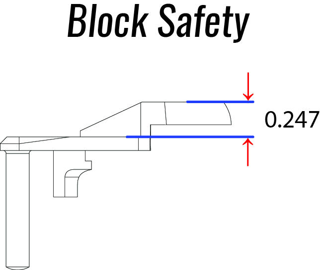 Block Thumb Safety Paddle Width