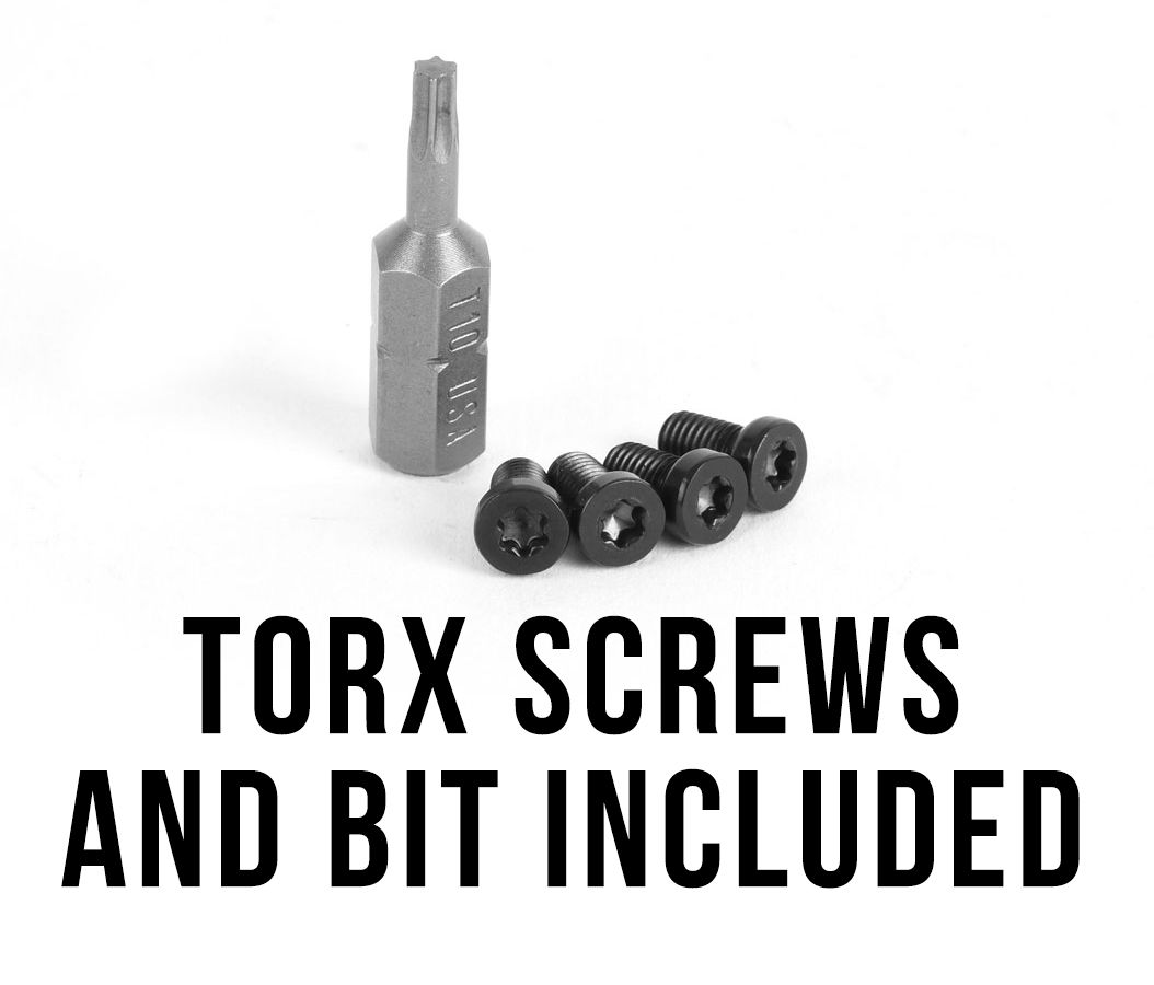 T10 torx driver and screws are included.